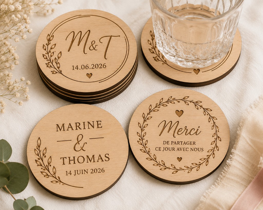 Dessous de verre mariage