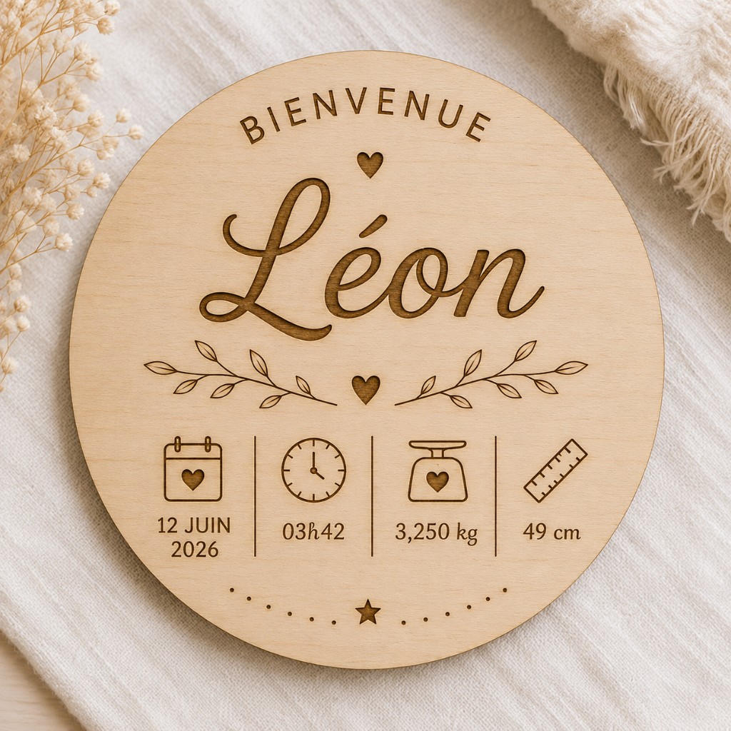 Plaque bienvenue bébé