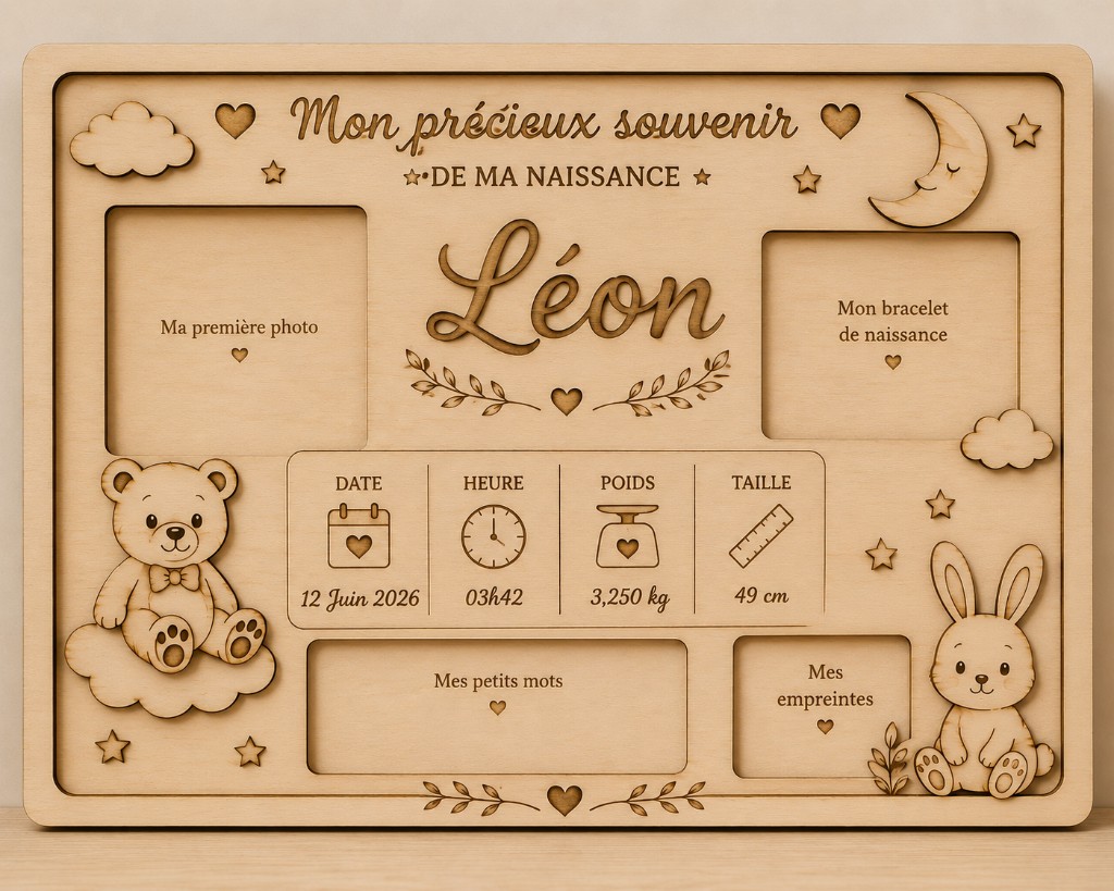 Plaque souvenir de naissance