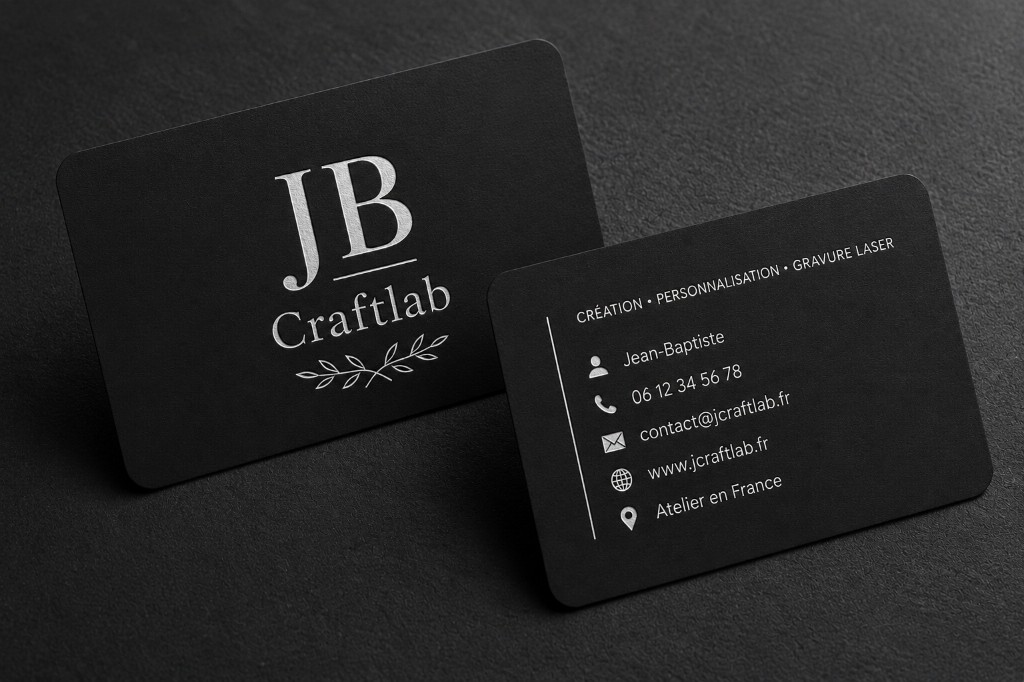 Cartes de visite premium avec logo JB Craftlab