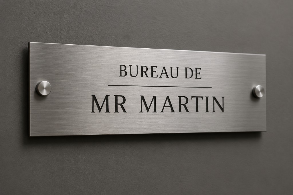 Plaque métallique Bureau de M. Martin